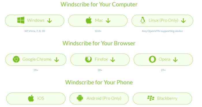 Windscribe app compatibility