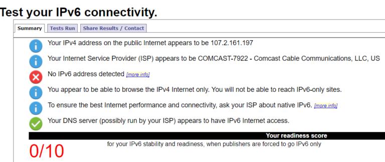 ipv6 connectivity test