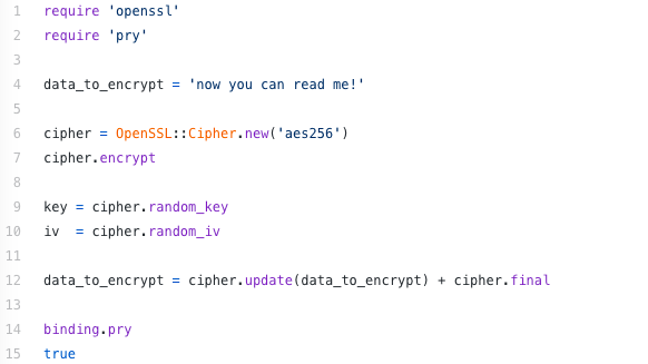 Cipher Text Using Ruby and OpenSSL Codes
