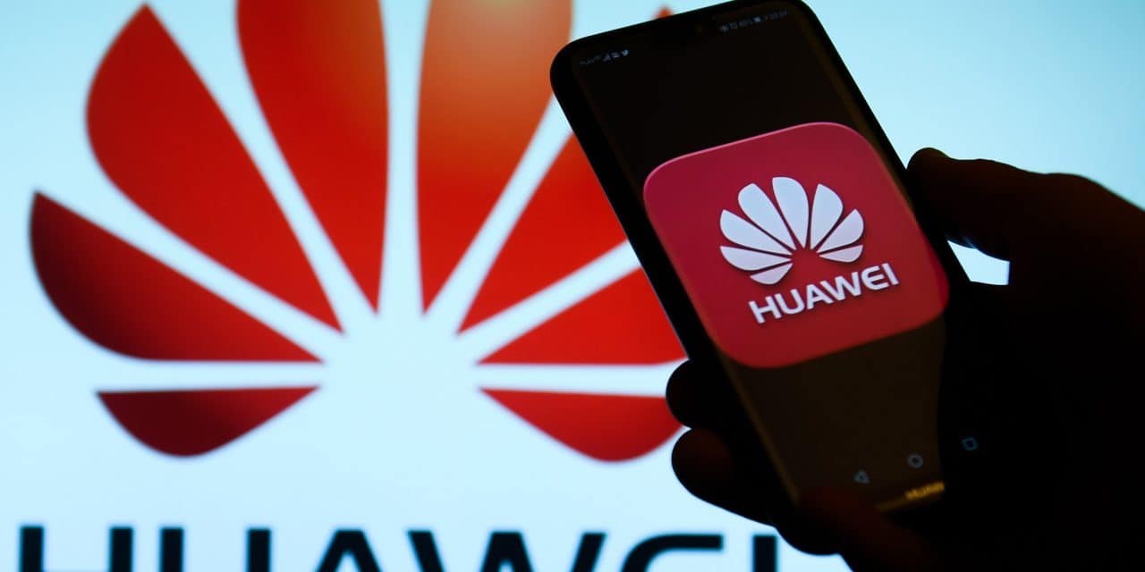 Huawei logo and smartphone