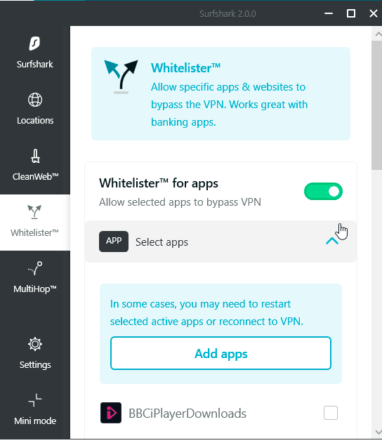 Whitelister Add Apps