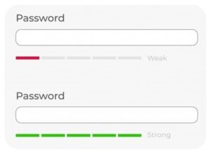 Weak Password Strong Password illustration
